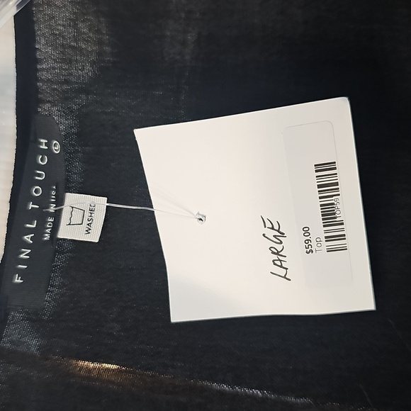 NWT Final Touch Front Tie Open Lightweight Cardigan Size L Black - Picture 6 of 7